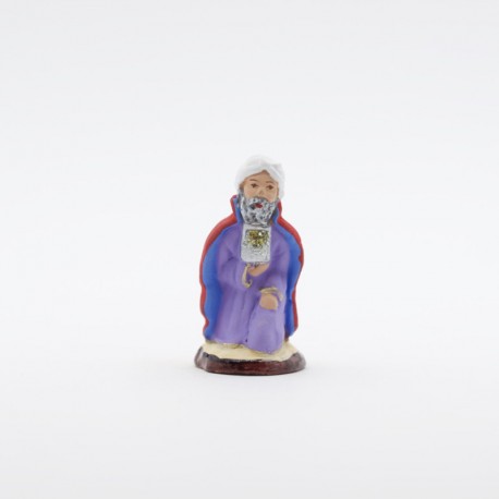 Santons de Provence - Roi mage à genou - Melchior 4 cm - Santons Jacques Flore Aubagne