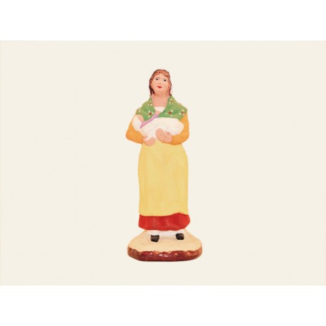 Santon de Provence - Femme au bébé 10cm - Santons Flore Aubagne