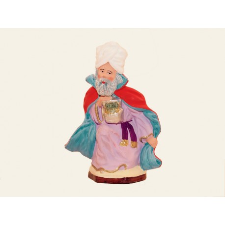 Santons de Provence - Roi mage à genou - Melchior 10 cm - Santons Jacques Flore Aubagne