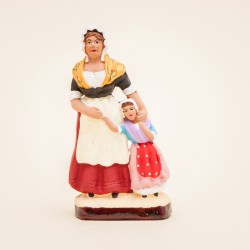 Santon de Provence - Gitane et l'enfant 7cm - Bohémienne - Santons Flore