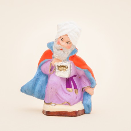 Santons de Provence - Roi mage à genou - Melchior 7 cm - Santons Jacques Flore Aubagne