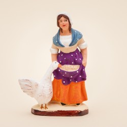 Santons de Provence - Femme à l'oie 7 cm - Santons Jacques Flore Aubagne