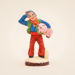 Santon de Provence - Homme au cochon 7cm - Animaux - Santons Flore