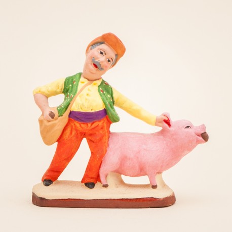 Santon de Provence - Truffier au cochon 7cm - Rabassier - Santons Flore