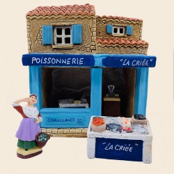 Santon de Provence - Décor La Poissonnerie - Santons Flore Aubagne