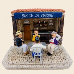 Santons La partie de cartes et le bar de la marine - Pagnol