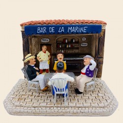 Santon La partie de cartes et Marius dans le bar de la marine - Pagnol