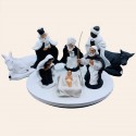 La Sainte Famille complète "Noir et Blanc" 10 cm