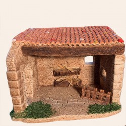 Santon de Provence - Décor L'étable de la nativité - Santons Flore Aubagne